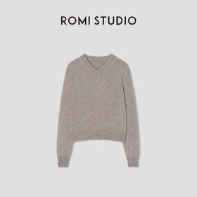 ROMI STUDIO“温暖如初”山羊绒绵羊毛混纺V领套头毛衫 RWBWST1588