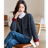 小香风圆领针织开衫，休闲宽松圆领撞色毛衣妈妈外套CC- ML-2526 商品缩略图2