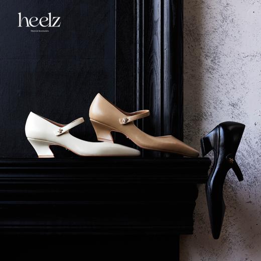 heelz设计师手工鞋履 ｜H兰花扣油蜡皮玛丽珍4.5公分 商品图0
