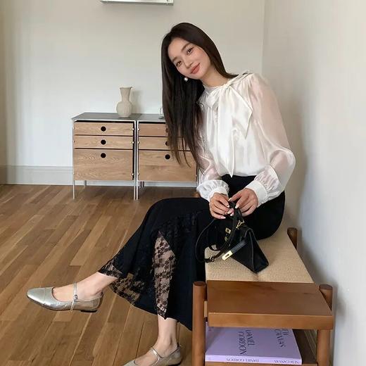 【自】全新升级【铂金会员165/天猫219/差价54】(61320) 洛诗琳2025早春法式蕾丝黑色半身裙女高腰显瘦鱼尾包臀裙 商品图2