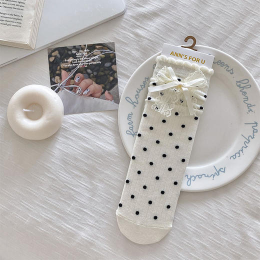 【芭蕾风❗️3双装蕾丝波点蝴蝶结袜子】春秋款中筒ins潮，排汗吸湿，亲肤不刺激，可爱女生花边堆堆袜QQ 商品图5