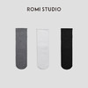 ROMI STUDIO极简百搭ins中筒卷边透气三色纯色中筒袜S3173 商品缩略图0