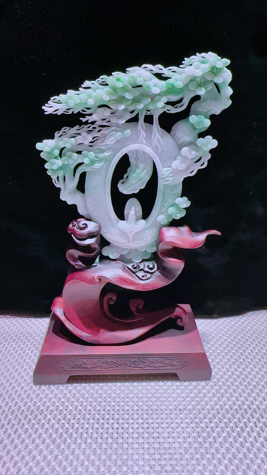 620858翡翠摆件【神龙护主 梅开五福】 商品图3