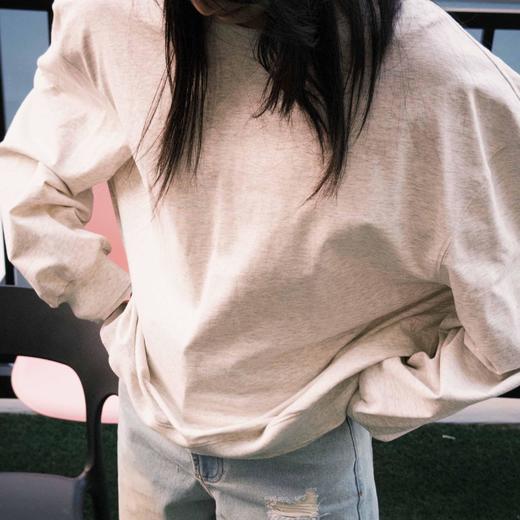 顺丰包邮洛诗琳82045纯棉双层罗纹落肩袖慵懒显瘦百搭卫衣819 商品图3