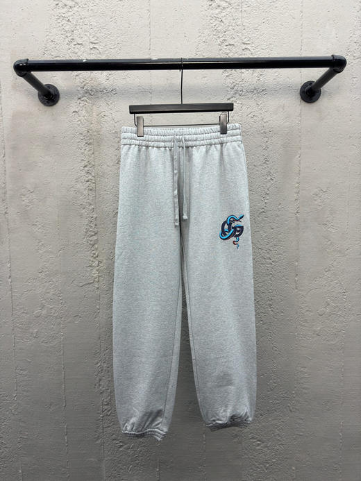 GUCCI 灰色蓝蛇logo长裤 商品图0