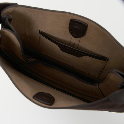 ROMI STUDIO“复古优雅”羊京绒拼头层牛皮单肩马鞍包 RW24LP31030 商品图5