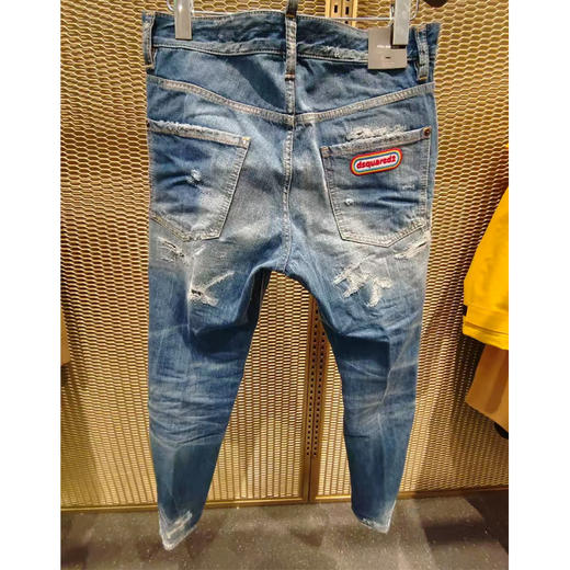 DSQUARED2 男士 Cool Guy  徽标标签破洞牛仔裤 浅蓝色 S74LB1648 S30309 470 商品图1