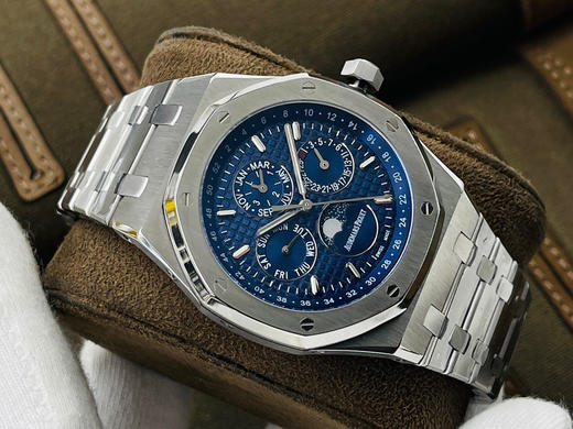 目前高版本！！！JF爱彼皇家橡树26574。功能：日期显示、星期显示、月份显示、年历显示、万年历、月相进口机克隆原装5134自动机械机芯, 商品图11