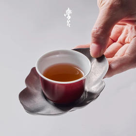 学古|石榴红泰斗小杯 手工薄胎明代景德镇霁红釉茶杯6只礼盒50ml