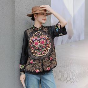 KDS-2632小众中国民族风重工刺绣马甲深圳南油女装2025春季新款立领马夹