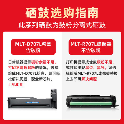绘威MLT-R707L成像鼓 粉盒 适用三星Samsung K2200 K2200nd打印机复合机硒鼓 鼓架组件 商品图4