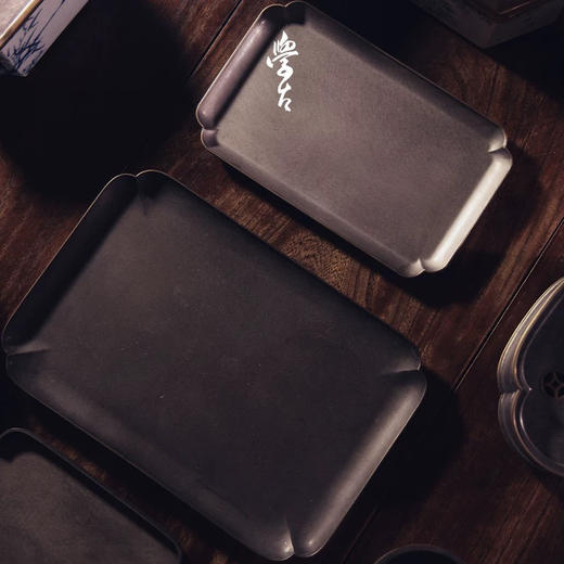 学古|倭口锡托盘 中式复古手工锡制托盘果盘干泡盘壶托壶承 商品图0