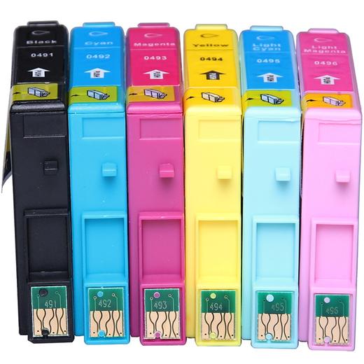 绘威T0491墨盒 适用爱普生R230 R210 R310 R350 RX510 630 650 epson Stylus Photo打印机墨盒 墨水 六色套装 商品图4