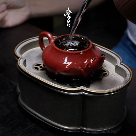 学古|海棠壶承 中式复古手工纯锡储水式潮汕工夫茶盘干泡台茶海 商品图2