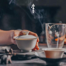 学古|全手工沁香盖碗米黄釉 手工雅集品茗泡茶景德镇瓷盖碗 100ml