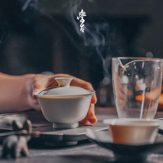 学古|全手工沁香盖碗米黄釉 手工雅集品茗泡茶景德镇瓷盖碗 100ml 商品图0