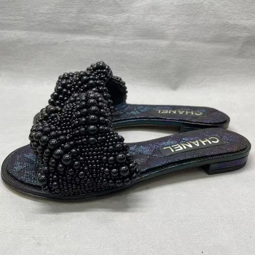 女款Fantasy小牛皮珍珠绳拖鞋025 商品图1