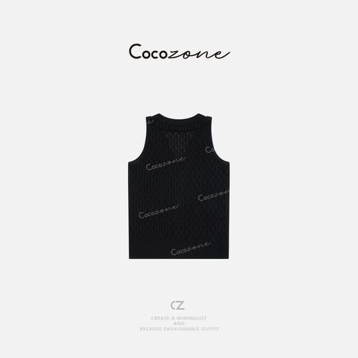 COCO ZONE 法式复古单排扣休闲无袖针织背心ACD1A0170 商品图1