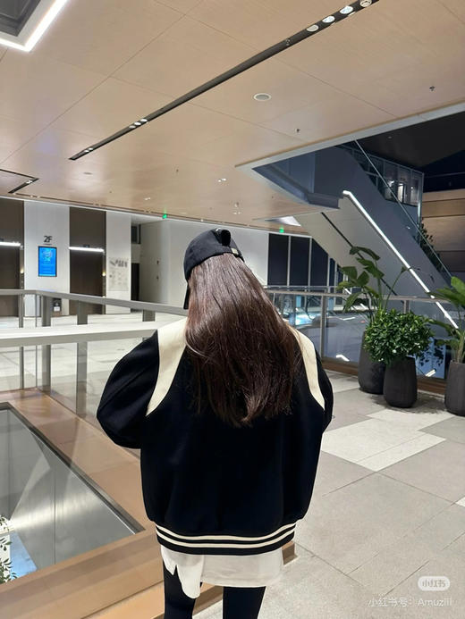 新品 Celine 2024SS 新款真小羊皮拼接羊毛棒球服 商品图6