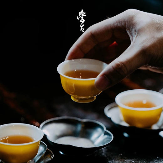 学古|鹅黄杯全手工单色釉明代阔口景德镇高温品茗茶杯6只礼盒40ml 商品图2