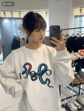 GUCCI 蛇年限定印花V领卫衣