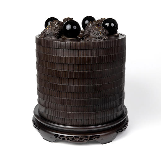 财聚八方聚宝盆 大号黑曜石球 商品图0