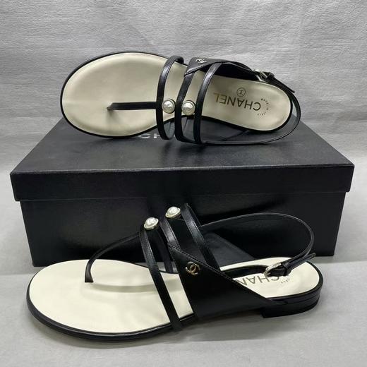 女款珍珠镶嵌夹脚凉鞋025 商品图1