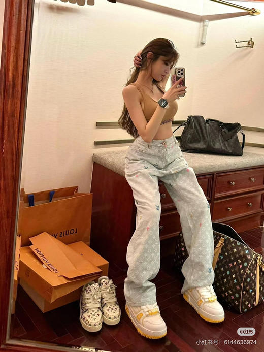 LOUIS VUITTON  x Tyler 2024SS 早春联名款绣花牛仔裤 商品图6