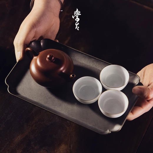 学古|倭口锡托盘 中式复古手工锡制托盘果盘干泡盘壶托壶承 商品图1