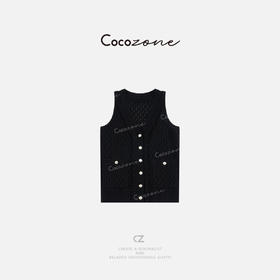 COCO ZONE 法式复古单排扣休闲无袖针织背心ACD1A0170
