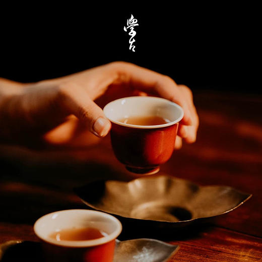 学古|石榴红泰斗小杯 手工薄胎明代景德镇霁红釉茶杯6只礼盒50ml 商品图1