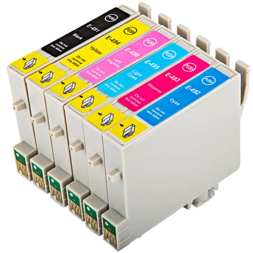 绘威T0491墨盒 适用爱普生R230 R210 R310 R350 RX510 630 650 epson Stylus Photo打印机墨盒 墨水 六色套装 商品图7