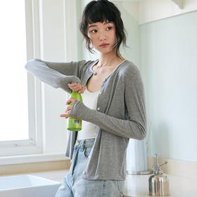 【2025春季新品】天丝醋酸羊毛miu系白边开衫 时尚流行莱赛尔罩衫微透 薄款外套纽扣衫长袖上衣