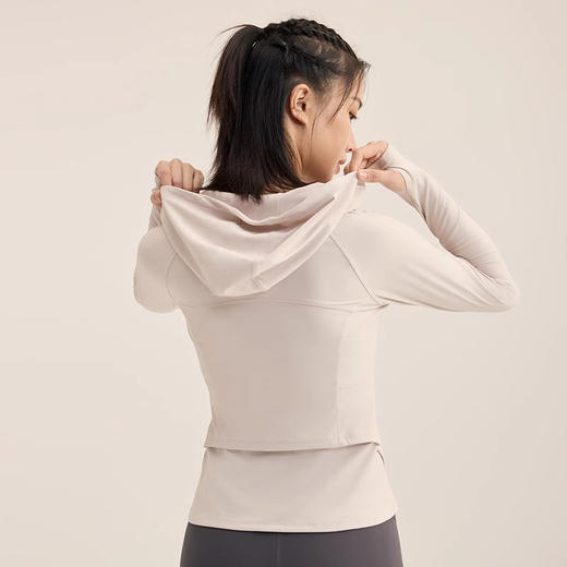 跃牌【瑜见伽人系列】秋冬防风立领连帽运动长袖骑行瑜伽服健身上衣YY7046 商品图2