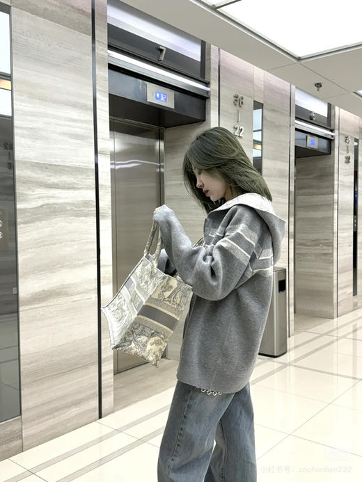 新品DR 经典双面穿羊绒提花外套 商品图6