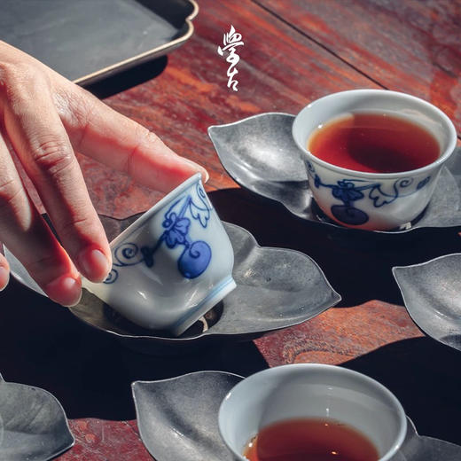 学古|青花福禄杯 手工仿明代万历器型景德镇瓷茶杯 6只礼盒装 商品图2