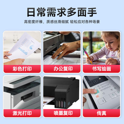 绘威A4打印纸70g500张 单包复印纸 双面加厚草稿纸 打印书写绘画 商品图4