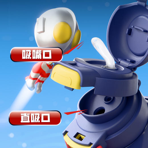 奥特曼大容量儿童保温杯不锈钢吸管杯大肚杯学生高颜值可爱水杯子 商品图1