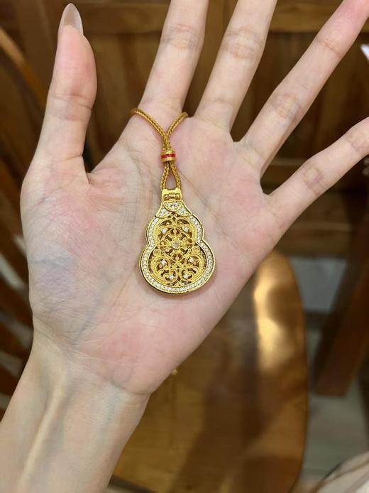 正品富家女福运护身葫芦项链佛牌镶嵌沙金固色牢固 商品图3