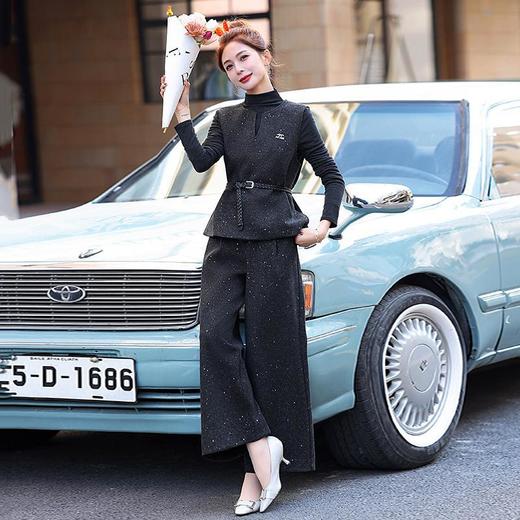 时尚百搭马甲套装，气质显瘦高腰阔腿裤三件套HR-GYGM2502 商品图3