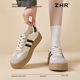 ZHR则则厚底增高德训鞋女2025春季新款柔软轻便休闲鞋百搭ins板鞋