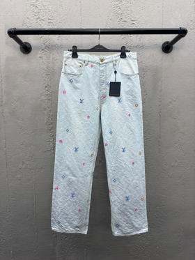 LOUIS VUITTON  x Tyler 2024SS 早春联名款绣花牛仔裤
