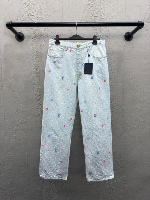 LOUIS VUITTON  x Tyler 2024SS 早春联名款绣花牛仔裤 商品图0