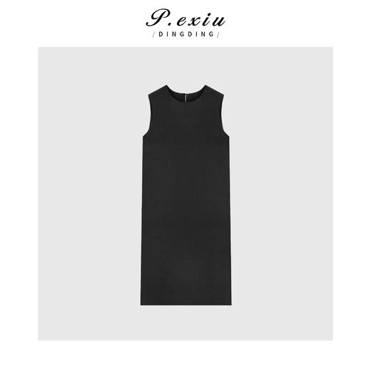 PanYiXiu/潘依绣【周末快乐】极简风后开叉无袖背心连衣裙 W-61945 商品图1