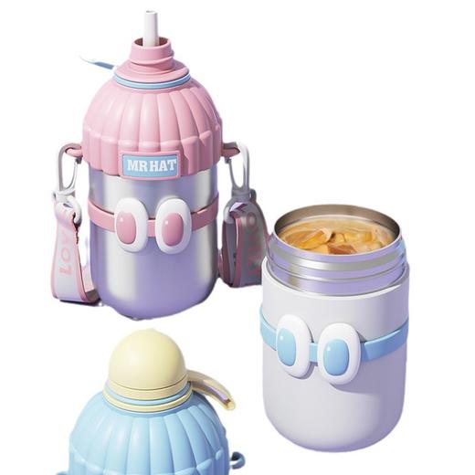 创意316不锈钢保温杯男女大容量吸管杯真空高颜值水杯潮流随手杯 商品图4