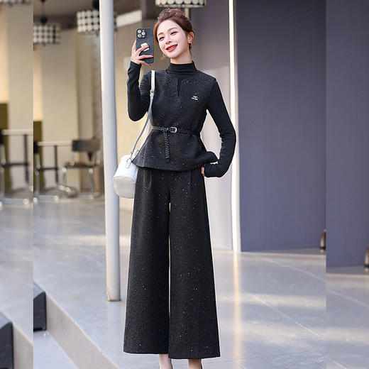 时尚百搭马甲套装，气质显瘦高腰阔腿裤三件套HR-GYGM2502 商品图0