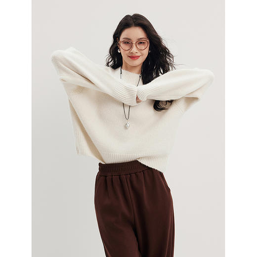 棉仓346635030-yxk初棉半高领毛绒云朵毛衣 商品图2