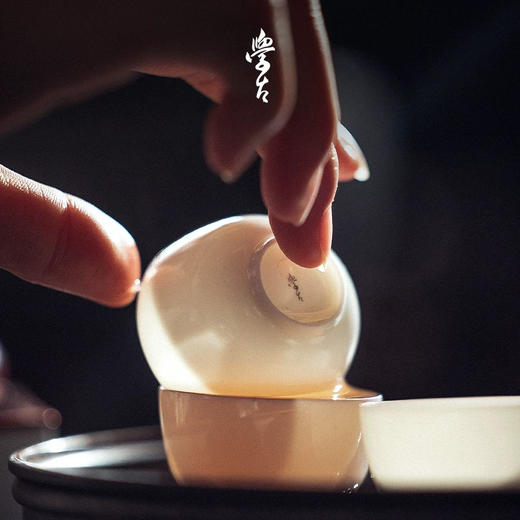 学古|青藤杯 手拉胚薄胎品茗茶杯景德镇陶瓷茶具茶杯6只装 40ml 商品图0