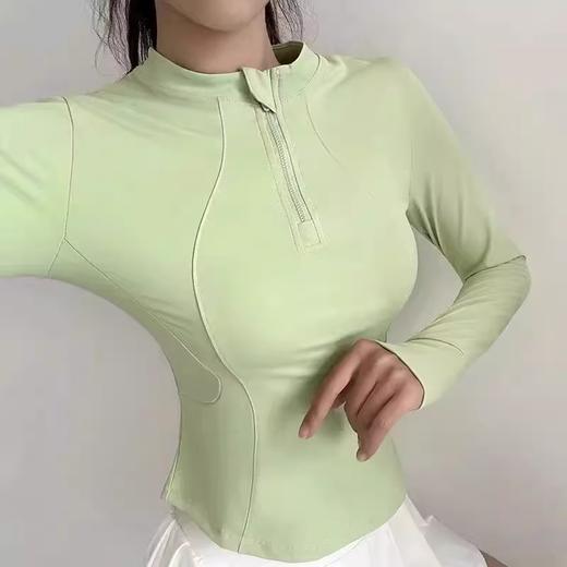 跃牌【美西西系列】户外春夏登山徒步弹力快干衣半拉链跑步健身透气长袖速干T恤CX-915 商品图3