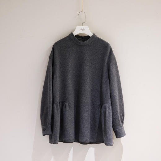 黄阿福 柔软斜纹羊毛细褶套头衬衫 商品图0